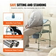 thumbnail image 3 of KFFKFF Portable Toilet Chair, Adult Senior Bedside Commode with Foldable Arms and Detachable Backrest, 5-Stage Height Alteration, 7L Detachable Pail, Simple Assembly, 1000LBS Load Capacity, 3 of 9
