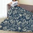 thumbnail image 6 of Pofeuu Nautical Style Print Ultra-Soft Micro Fleece Blanket,for Bed Or Sofa,All Season Throw Blankets Flannel Blanket-80"x60", 6 of 7