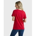 thumbnail image 3 of Hanes Essentials Women's Cotton Round Neck T-Shirt Deep Red L, 3 of 10