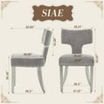 thumbnail image 2 of Mid Century Dining Chairs Set of 6, Farmhouse Linen Fabric Upholstered Accent Chair Curved Backrest with Copper Nails Around,Kitchen Chairs with Hardwood Frame, 2 of 9