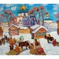 thumbnail image 2 of Moissey Kogan 22x20 Black Ornate Framed Double Matted Museum Art Print Titled: Winter Scene, 2 of 5