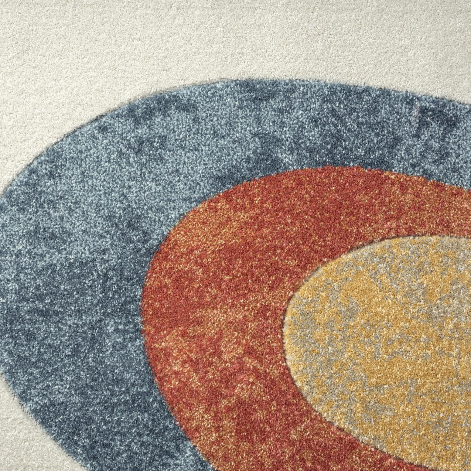 Home Dynamix Tribeca Slade Contemporary Abstract Area Rug, Blue/Rust, 7'10"x10'6"