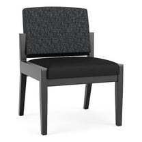 Amherst Wood Reception Armless Guest Chair / Black Wood / Dark Gray / Black