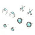 thumbnail image 5 of Yesbay 4Pairs Women Flower Arrow Ear Studs Set Faux Turquoise Jewelry Earrings, 5 of 6