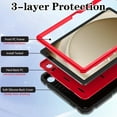 thumbnail image 3 of AVAWO Case for Samsung Galaxy Tab A11+ Plus/A9+ Plus 2026/2023 11-Inch, Shockproof Rugged Case Cover with Kickstand for Men Kids Toddler Boys Girls, Black+Red, 3 of 8
