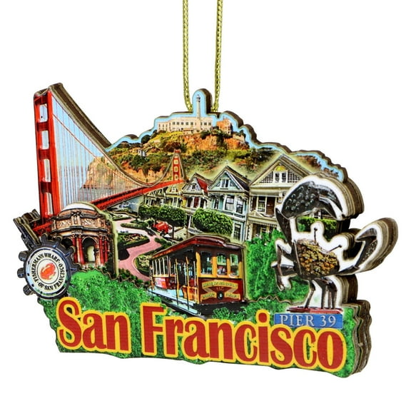 3D San Francisco Christmas Ornament