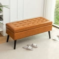 thumbnail image 4 of Historyli Go5H Storage Ottoman Bench, End Of Bed Bench With Wooden Legs, Ottoman With Storage, Upholstered Storage Bench,For Bedroom, Living Room, Entryway, 4 of 6