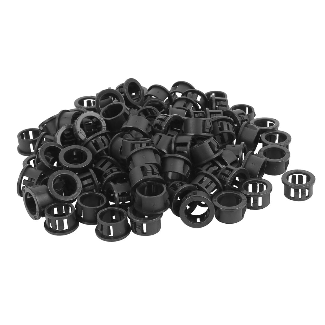 100pcs 16mm Mounted Dia Snap in Cable Bushing Grommet Protector Black