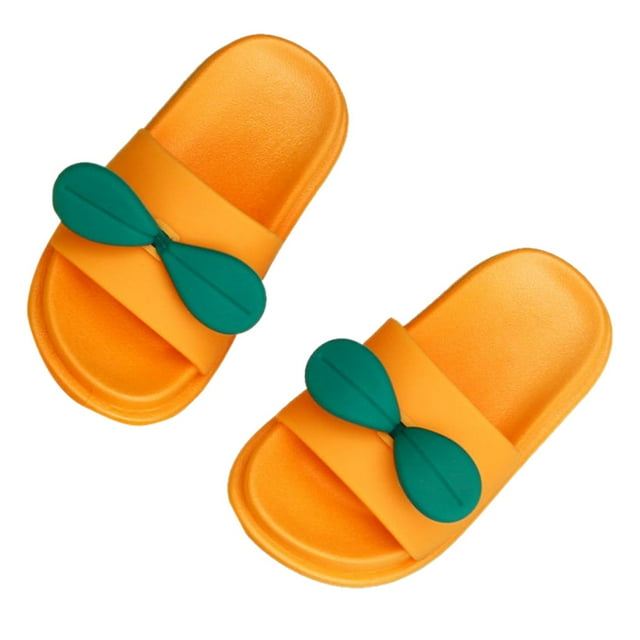 1 par de adorables zapatillas cómodas para niños zapatillas Supply-Soled (Naranja)