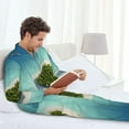 thumbnail image 6 of Sikiie Paradise Island Mens Pajama Set, Soft Warm Long Sleeve Sleepwear, Cozy Button-Down Pjs for Men-X-Large, 6 of 7