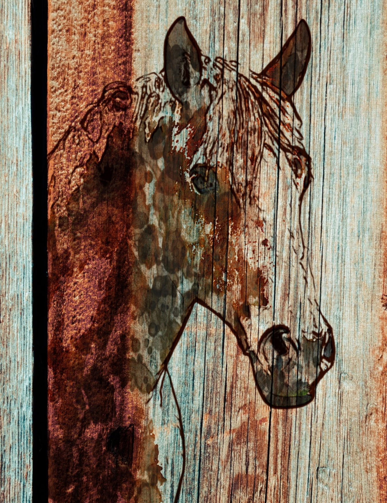 "Orange Horse" Painting Print on Wrapped Canvas
