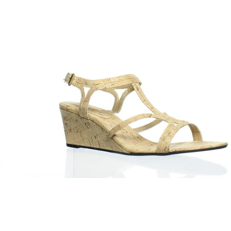 - VANELi Womens Merope 100891-250 Natural Cork Ankle Strap Heels Size 11