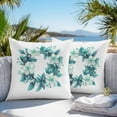thumbnail image 5 of Waterproof Throw Pillow Covers Set of 2, 20x20 Inch Teal Botanical Spring Decorative Pillowcases Outdoor Pillow Slip Cushion Covers Set for Couch Tent White Floral Spring, 5 of 7