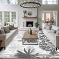 thumbnail image 3 of Summer Tropical Plants Area Rugs 5x7 ft Palm Trees Grey Plants Texture Washable Rug Non Slip Indoor Carpet Absorbent Floor Mat for Living Room Bedroom Dining Room, 3 of 9