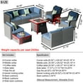 thumbnail image 6 of Ovios 11 Pieces Outdoor Patio Furniture with Fire Pit Table Wicker Patio Sectional Sofa with Swivel Chairs for Backyard, 6 of 6
