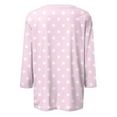 thumbnail image 5 of Htigea Plus Size Tops for Women Dressy 3/4 Sleeve Crew Neck Shirts Fashion Polka Dot Print Tunic Tees Cute Tshirts Pink,5XL, 5 of 5