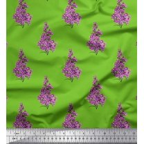 Soimoi Green Cotton Voile Fabric Madhabilata Floral Printed Fabric 1 Yard 42 Inch Wide