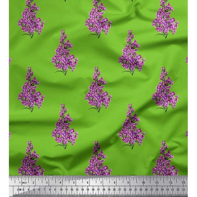 Soimoi Green Velvet Fabric Semi Circle Geometric Fabric Prints By Yard 58 Inch Wide