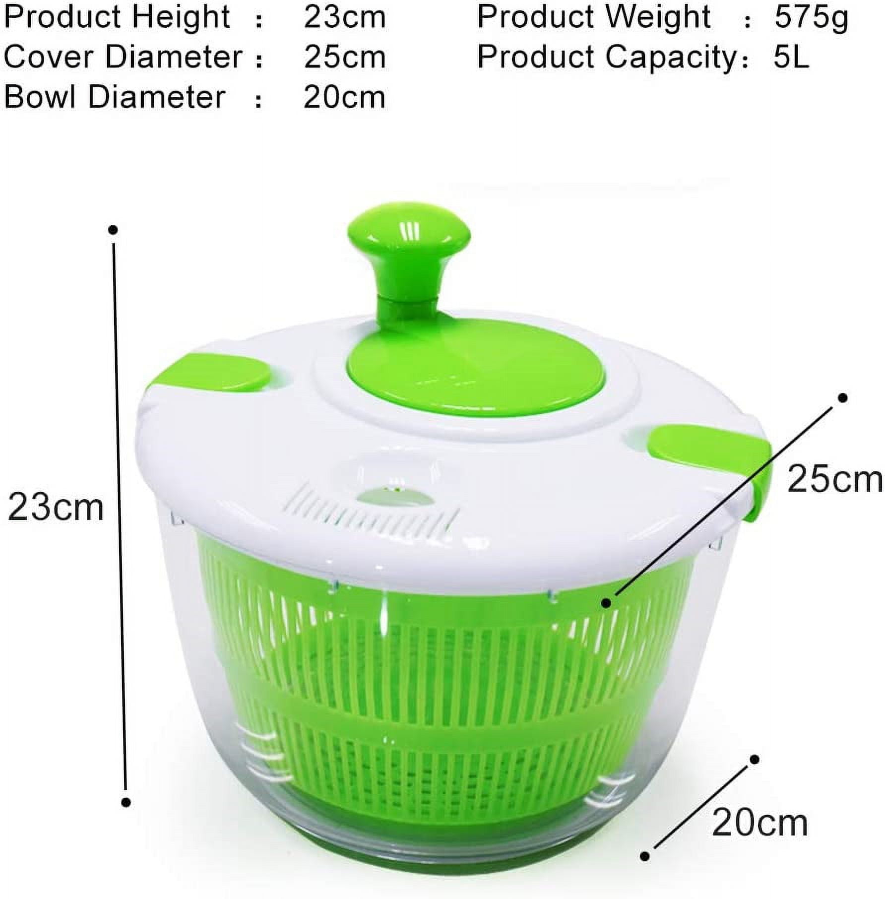 Zulay Kitchen Salad Spinner Large 5L Capacity - Manual Lettuce Spinner With  Secure Lid Lock & Rotary Handle - Red