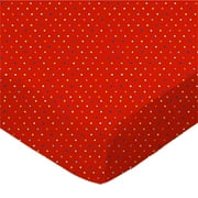 SheetWorld Fitted 100% Cotton Percale Play Yard Sheet Fits BabyBjorn Travel Crib Light 24 x 42, Primary Colorful Pindots Red Woven