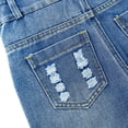 thumbnail image 5 of KIDSCOOL Girls Denim Overalls Kids Ripped Jeans Tweens Washed Bib Jumpsuits, 4-5 Years, 5 of 7