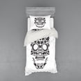 thumbnail image 1 of Ambesonne Sugar Skull Bedding Set 3 Pcs, Latin Tradition Art, Twin, White and Black, 1 of 3