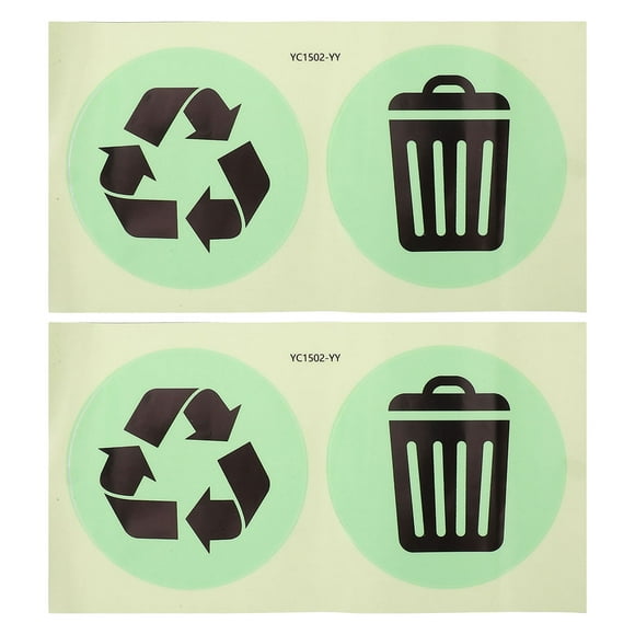 1 Set Recycle And Trash Glow In The Dark Stickers Recycling Symbol Trash Can Vinyl Decal Stickers For Metal Plastic Garbage Cans And Bins Decal