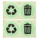 thumbnail image 1 of BRIGHTFUFU 1 Juego de pegatinas de reciclaje y basura que brillan en la oscuridad, símbolo de reciclaje, papelera, pegatinas de vinilo para botes de basura y contenedores de plástico metálico, 1 of 8