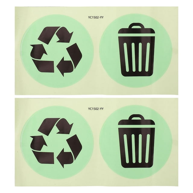 Shisuyan 1 Set Recycle And Trash Glow In The Dark Stickers Recycling Symbol Trash Can Vinyl Decal Stickers For Metal Plastic Garbage Cans And Bins Decal