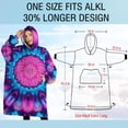 thumbnail image 4 of Oversized Wearable Blanket Hoodie,Colorful Tie Dye Mandala Pattern Sherpa Blanket Hoodie with Super Pockets,Super Warm Fuzzy Pullover for Women & Men, 4 of 6