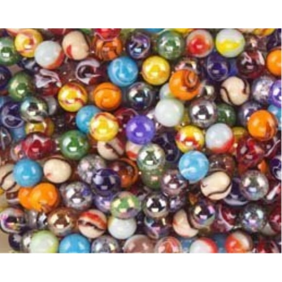 Mega Fun 1/2 Inch Peewee Marbles, Set of 24 Assorted Styles and Colors