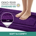 thumbnail image 2 of Juego de alfombras de baño HOMEIDEAS de 3 piezas, supersuaves y absorbentes, color morado, 2 of 8