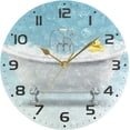 thumbnail image 5 of SKYSONIC Vintage Bathtub Wall Clock 10 Inch Silent Non Ticking Round Clock Oil Painting Clock Easy to Read Clock for Living Room Bedroom Bathroom Home Decor, 5 of 7