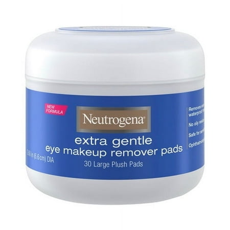 Neutrogena Extra Gentle Eye Makeup Remover Pads Jar, 30 Ea, 2 Pack