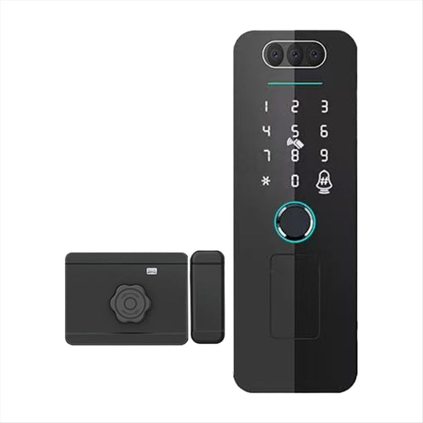 Cerradura de Puerta Inteligente Tuya con WiFi, Resistente Al Agua, Reconocimiento , Huella Dactilar, Tarjeta RFID, Contraseña y Control por Aplicación.