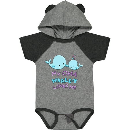 

Inktastic My Oma Whale-y Loves Me Gift Baby Boy or Baby Girl Bodysuit