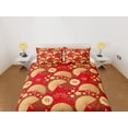 thumbnail image 2 of Rojo Oro Funda Nórdica Conjunto Oriental Estilo Asiático Colcha, Dormitorio Ropa de Cama y, 2 of 4
