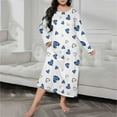thumbnail image 5 of Rinsvye Women Long Sleeve Print Pajamas For Women Nightgown Shoulder Drop Oversize Casual Women Night Shirt Long Sleepwear Dress Short Sleeve Nightgown Plus Size Nightgown Women, 5 of 5