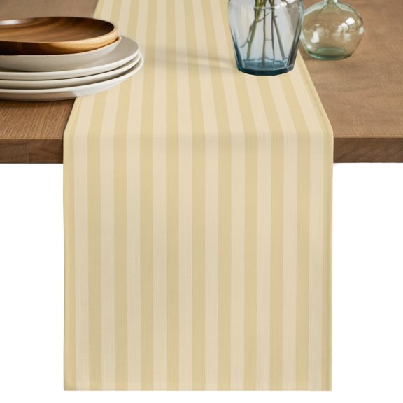 Table Runners 70 Inches Long Dress Scarves, Yellow Stripes Farmhouse Coffee/Dining/Kitchen Table Decor, Holiday Table Runner, Modern Vertical Striped Geometric Simple 13x70 Inch