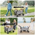 thumbnail image 2 of Vomeast Wagon Stroller for Kids,Spacious 4-Seater Stroller Wagon with Adjustable Canopy,Pull & Push Handle,5-Point Harness,Foldable for Toddlers, Gray, 2 of 9