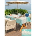 thumbnail image 6 of 60x120 Inch Outdoor Tablecloth with Umbrella Hole Zipper Rectangle Turquoise Cloudy Sky Rectangular Tablecloths Outside Waterproof Summer Ocean Horizon Scenery Patio Table Cover for Picnic Party, 6 of 8