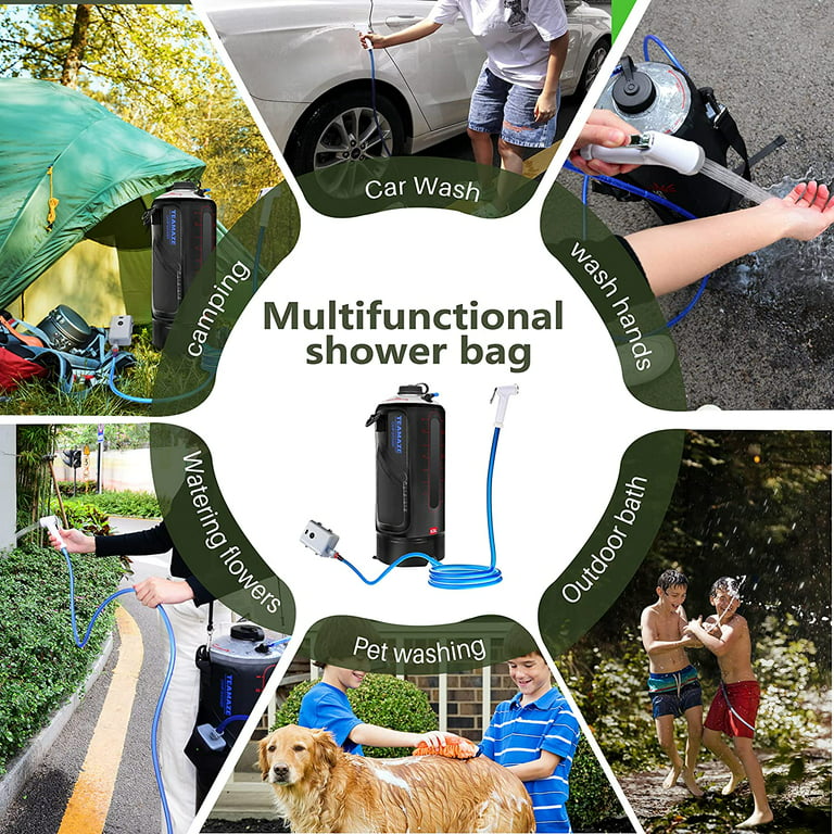 Eccomum Outdoor Camping Shower, Electric Rechargeable Portable Camping  Shower for Camping, Hiking, Traveling 
