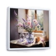 thumbnail image 2 of Designart "Purple Pink Herbs love expression I" Floral Floater Framed Canvas Art Print, 2 of 7