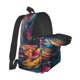 thumbnail image 5 of Disketp Vibrant Rooster Painting Mochila Escolar de Gran Capacidad y Peso Ligero, Mochila de Viaje Ideal para Escuela, Trabajo y Uso Diario, Cómoda y con Estilo, 5 of 8