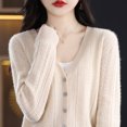thumbnail image 7 of Wool Cardigan Womens Clothing V-neck Sweater Female Long Sleeve Tops Knitted Korean Fashion Warm New In Outerwear Cardigan (Orange,XXL), 7 of 7