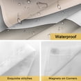thumbnail image 4 of No Hook Shower Curtain with Snap in Liner, Brown Stripe Abstract Geometric Waterproof Bath Curtain Double Layers with See Through Top Window, Gradient Water Ripple Modern Art Shower Curtains 36x72in, 4 of 9