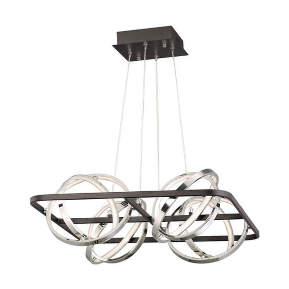 ET2 E24789-BKPC 11.75 in. Gyro II LED Pendant Ceiling Light, Black & Polished Chrome