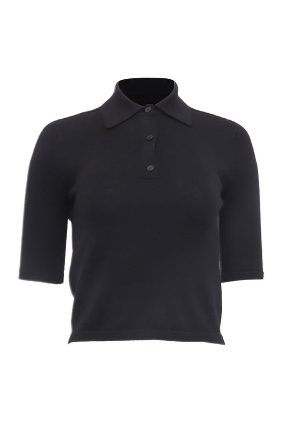Pre-Owned 'S Max Mara Gemma Polo Shirt in Black Wool