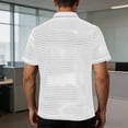 thumbnail image 7 of TKKCS Mens Horizontal Striped Polo Shirt- Short Sleeve Breathable Moisture Wicking Collared Classic Fit Casual Knit Golf Shirts White Size 2XL, 7 of 7