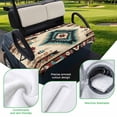 thumbnail image 5 of Golf Cart Seat Covers for 2 Seater,Boho Brown Teal Red Microfiber Cart Seat Towel Blanket,Southwestern Geometric Abstract Retro Absorbent NonSlip Bench Seats Protector for Golf Course 51"x31", 5 of 9
